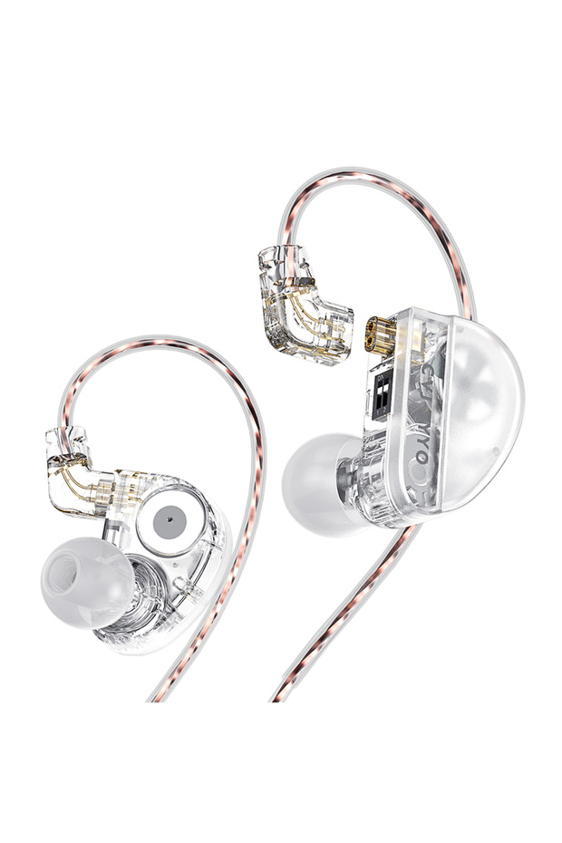 Konoka-White-No Mic CVJ Konoka In-Ear Earphone 1DD + 1BA + 1Vibration Hybrid Driver HIFI IEM Wired