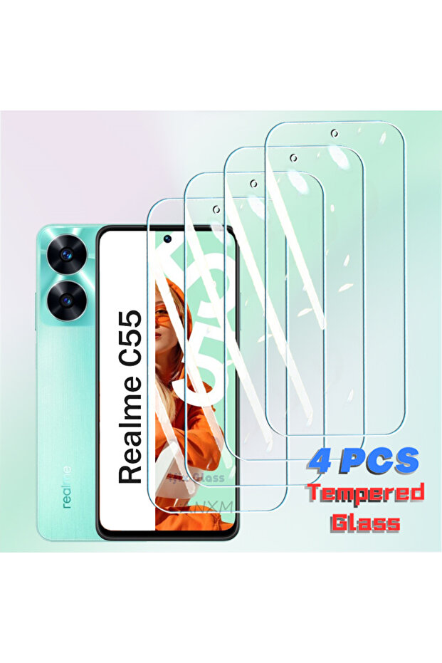 Realme C55 4Pcs Glass 4Pcs Tempered Glass For C55 C53 C51 C31 C33 C35 C20 C21 C25 Screen Protector