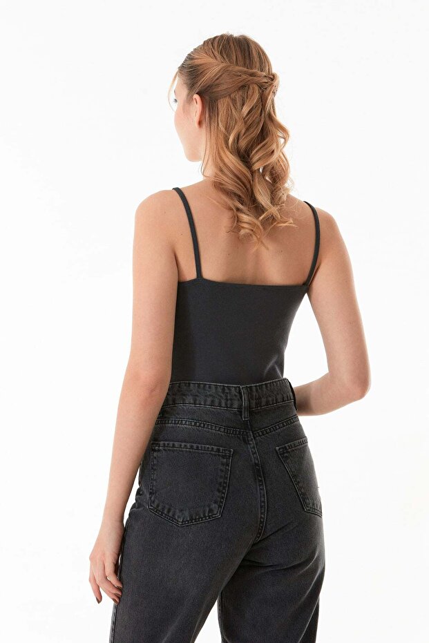 Basic Snap Rope Strap Bodysuit - 4