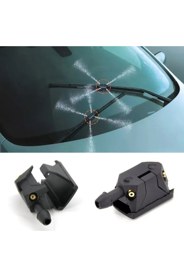 2pcs Car Windshield Wiper Blade Washer Nozzle Adjustable 4 Way Upgrade Mounted on 8Mm 9Mm Arm Aut...