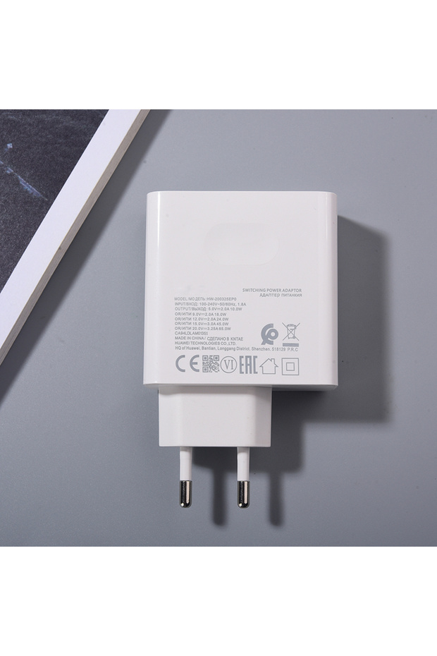 Huawei White EU Charger Only 65W EU/US PD SuperCharge Plug 20V 3.25A USB C Power Wall Charger Adapt