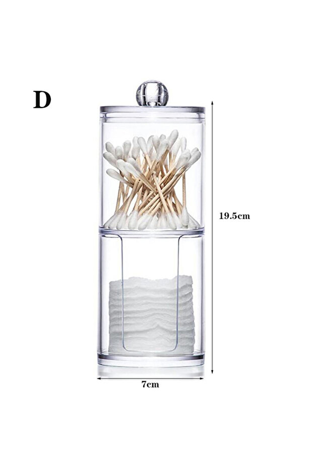 D Makeup Organizer Cosmetic Storage Box Organizador Cotton Swab Holder Cotton Pad Box Clear Plastic.