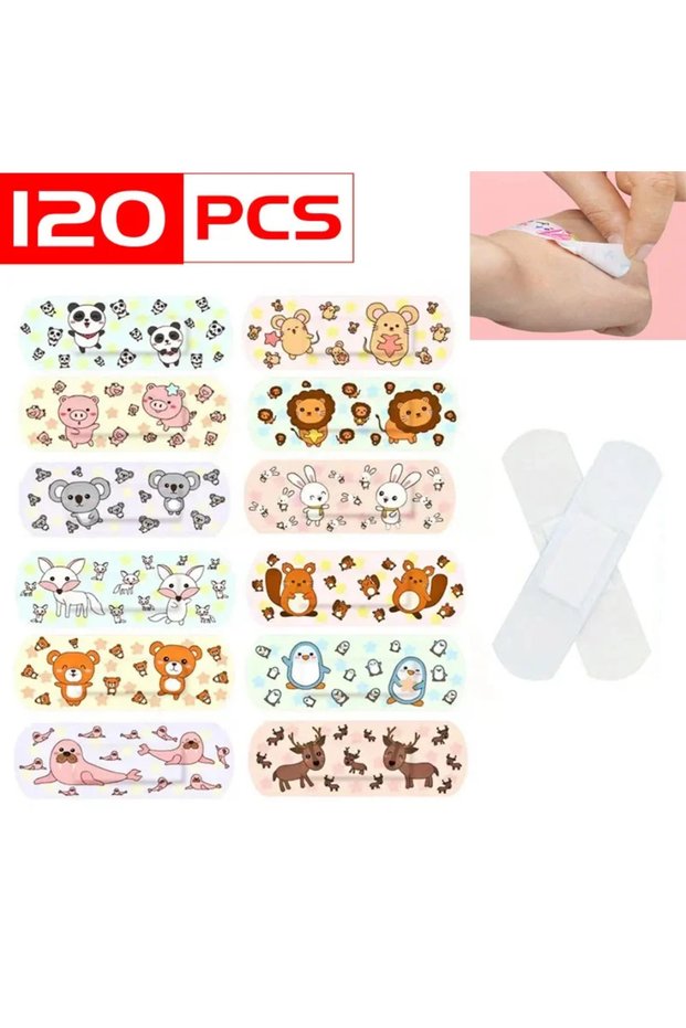 Option 1 Colorfuls-120Pcs 120Pcs For Children Repair Tape Knuckle Sticker Bandages Kids Cartoon Ani