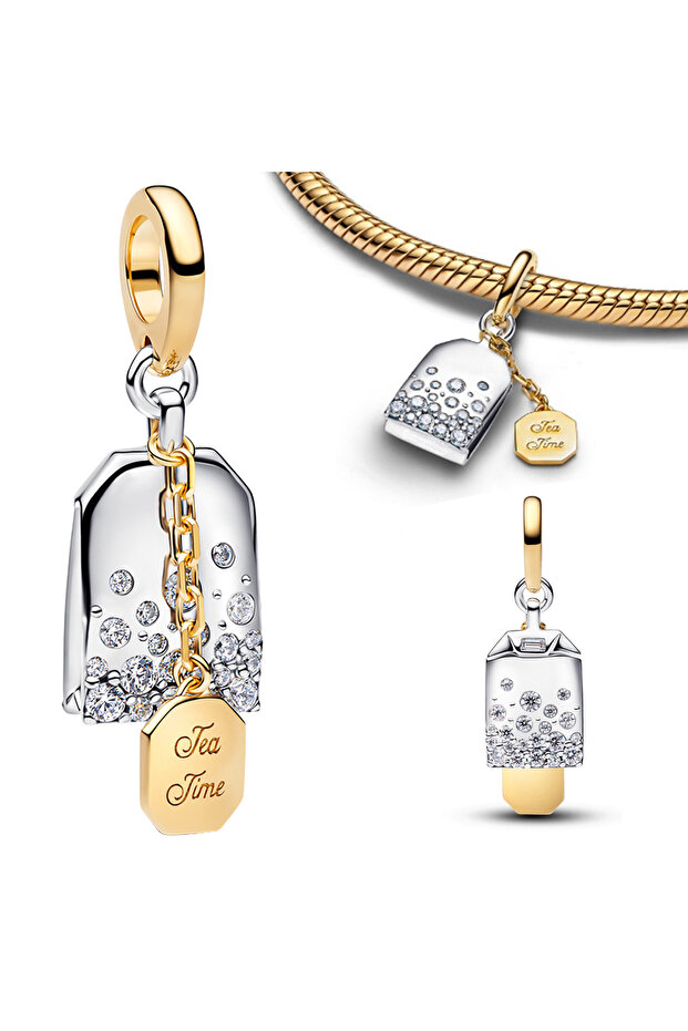 AMC7351 925 Sterling Silver Glitter Heart Shaped Key Lock Couple Charms Enamel Custom Floral Dangle