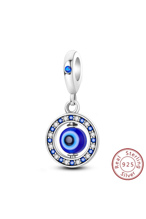 KTC681 925 Silver Charms Beads Devil's Eye Cross Angel Charms Fit Original Charms Bracelets Pendants