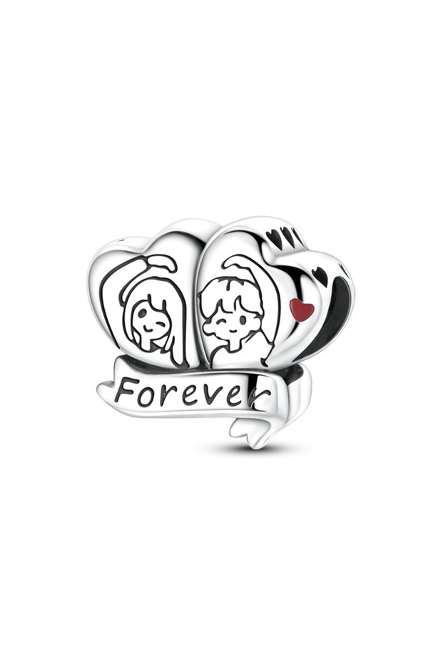 KTC1955 Valentine's Day Original 925 Sterling Silver Charm Beads Love Heart Charms Pendant Fit Brace
