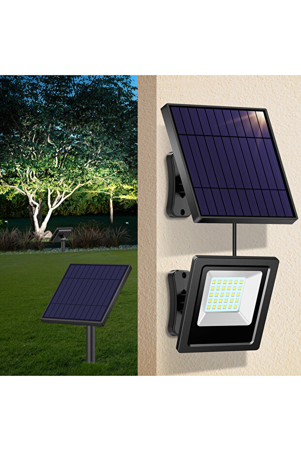2 pcs Intelamp 4400mAh 2 Pack Outdoor Solar Light Solar Lamp Waterproof Street Light Security Flood