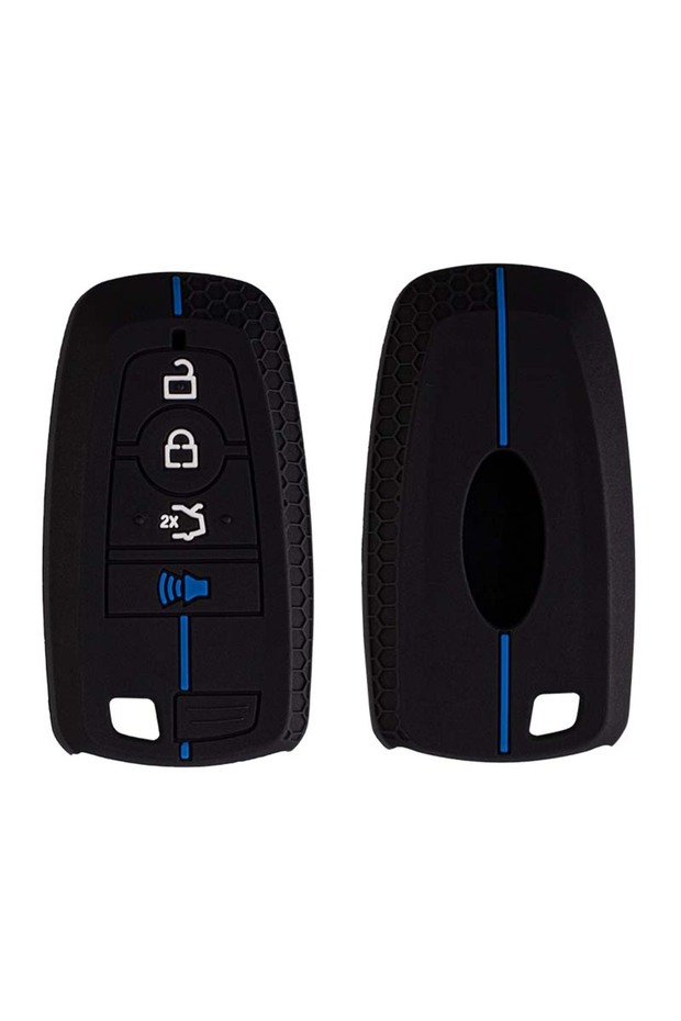 Blue line Soft Silicone Key Case Fob Cover For Ford Edge Explorer Expedition Fusion Mondeo Mustang F