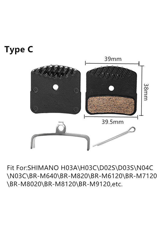C For H03A Bicycle Ceramic Disc Brake Pads Cooling Fins Ice Tech For Shimano XT SLX Deore DURA ACE U