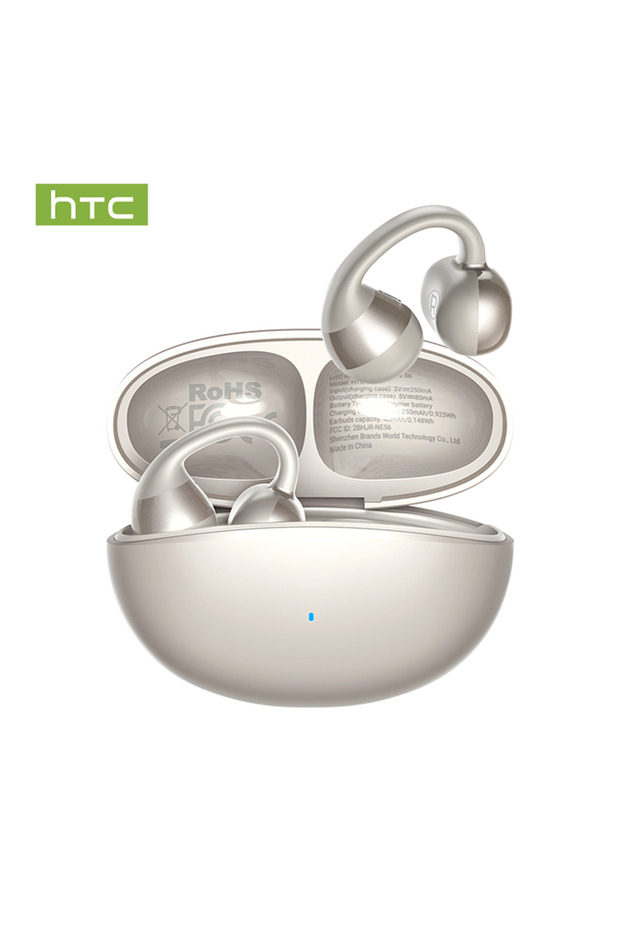 white HTC NE56 Earphones Bluetooth V6.0 OWS Ear Clip Sports Wireless Headphones Noise Reduction Call