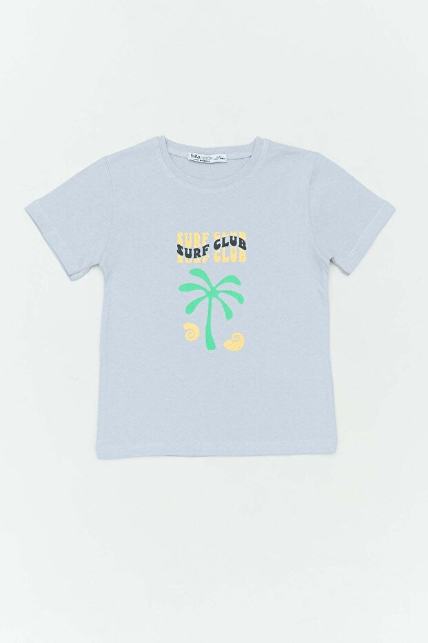 100% Cotton Surf Club Text Printed Girl's T-Shirt