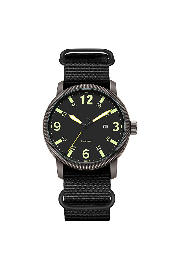 Black Black 2026 TPW Field Watch with Big Numbers Fabric Strap 24-Hour Display Quartz Movement And D