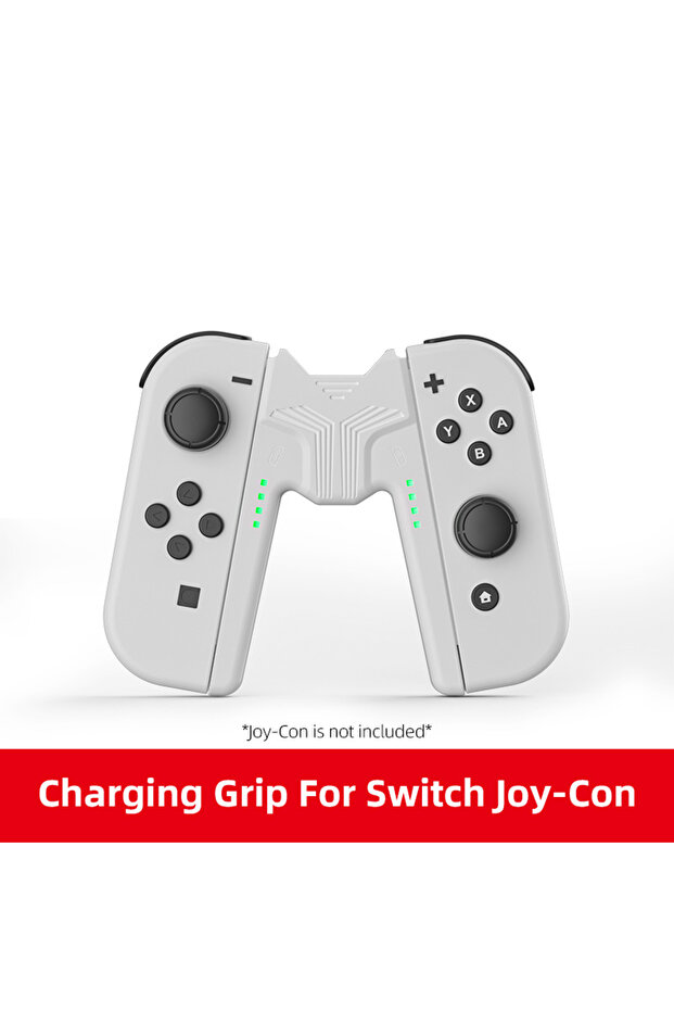 حامل شحن Aolion أبيض لمقبض وحدة تحكم الألعاب Joycon Switch ومحطة الشحن