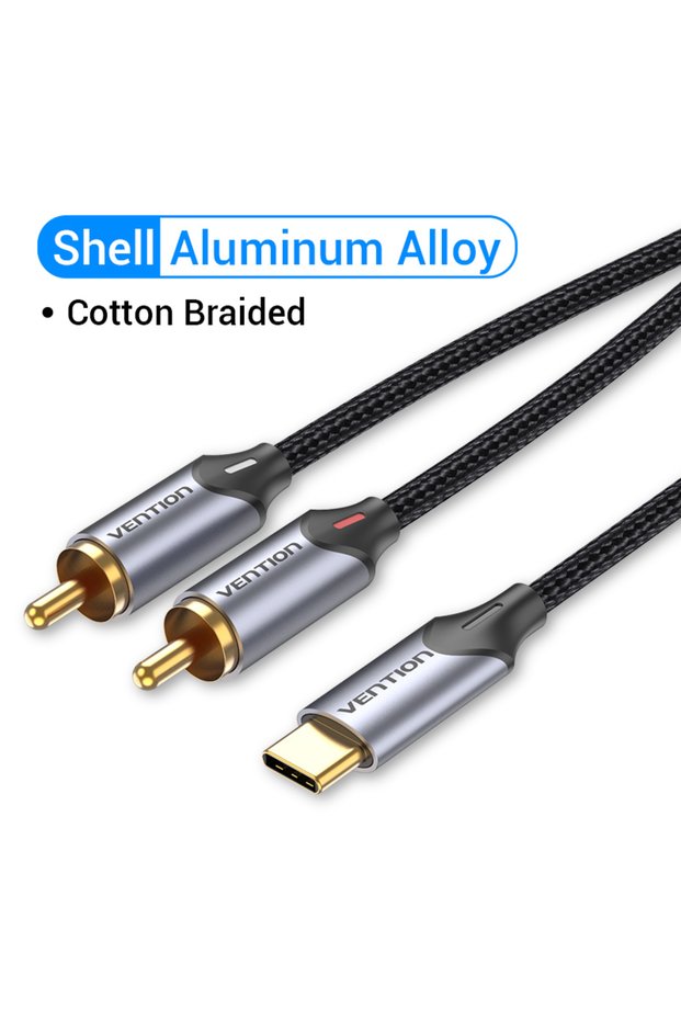 2M Upgrade Model Vention USB C to RCA Audio Cable Type C to 2 RCA Cable for Speaker Amplifier Huawei