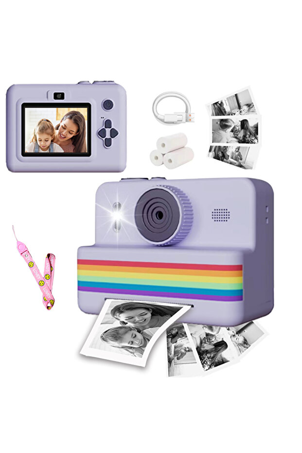 Young purple Digital Children Camera For Photography Mini Printer Portable Thermal Instant Print Pho