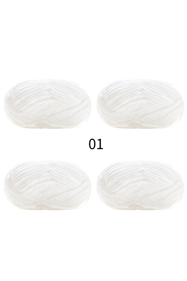 01 Cute Polyester Yarn Balls 50g 4pcs Used for Crocheting Blankets Scarves Hats Gloves Warm Soft Ski