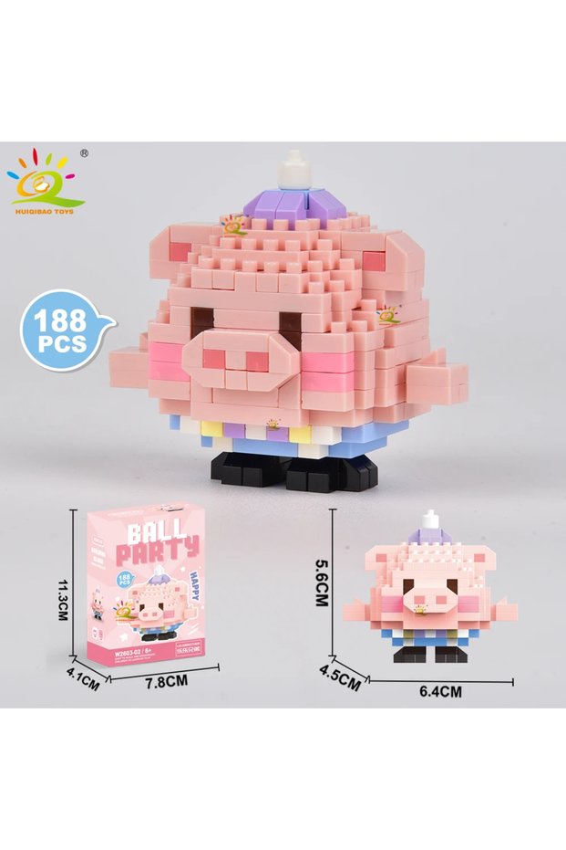 NO.02 HUIQIBAO MOC Animal Micro Building Block Mini Cute 3D Diamond Model Brick DIY City Constructio