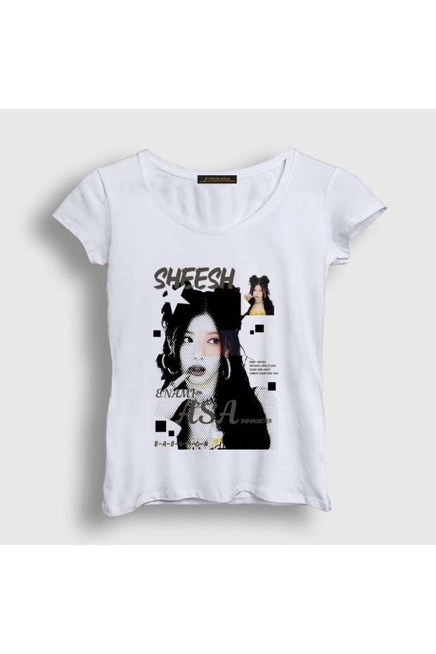 Women's White Enami Asa Sheesh K-Pop Babymonster T-Shirt 619760Tt