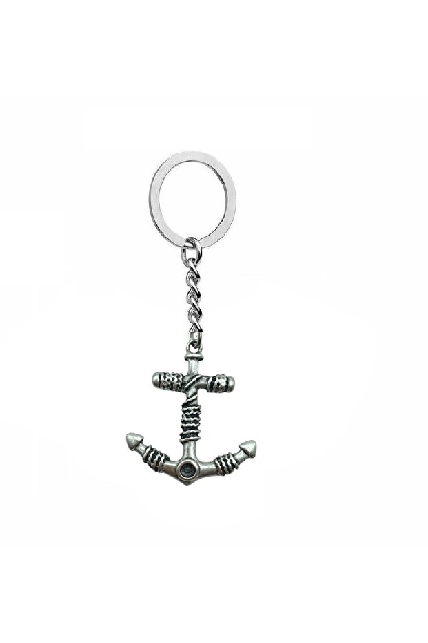 Unisex Keychain with Sailor Rope Ship Anchor Figure – Antique, Strong and Nautical Design