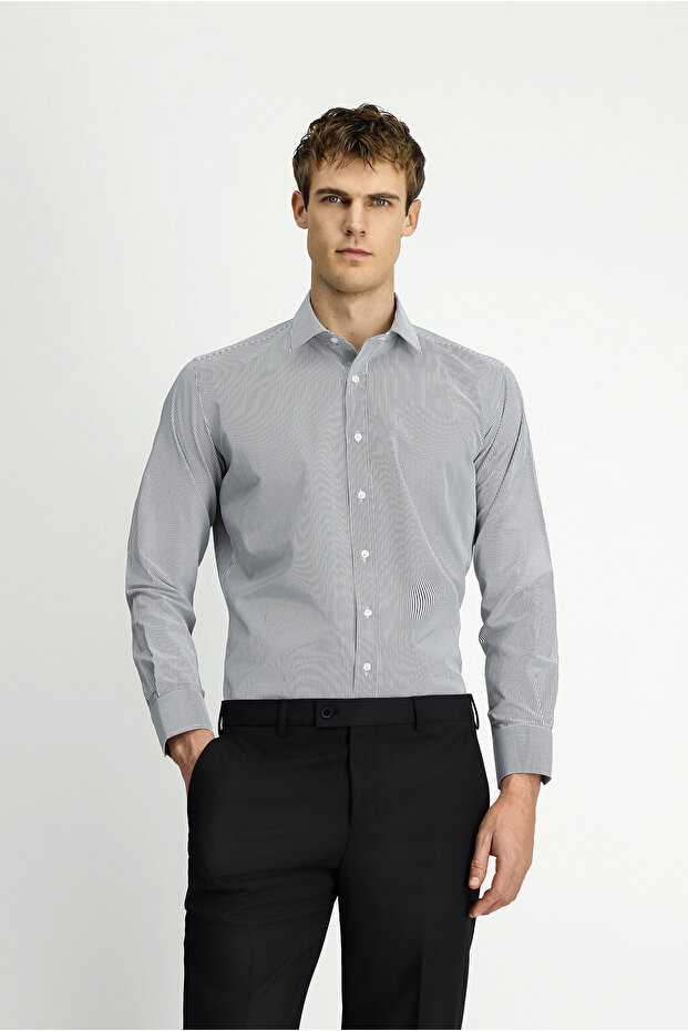 Long Sleeve Classic Striped 4 Seasons Cotton Pack Easy to Wear Shirt