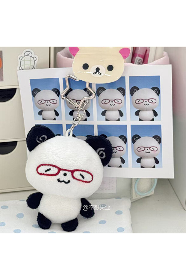 1PC black Cartoon Plush Doll Original Scroll Series Angel Roll Panda Pendant Cute Doll Ancient Flavo