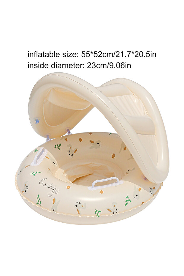 rabbit 1PC Bear & Rabbit Canopy Arm Float - Thickened Inflatable Pool Float for Summer, Beach & Pool