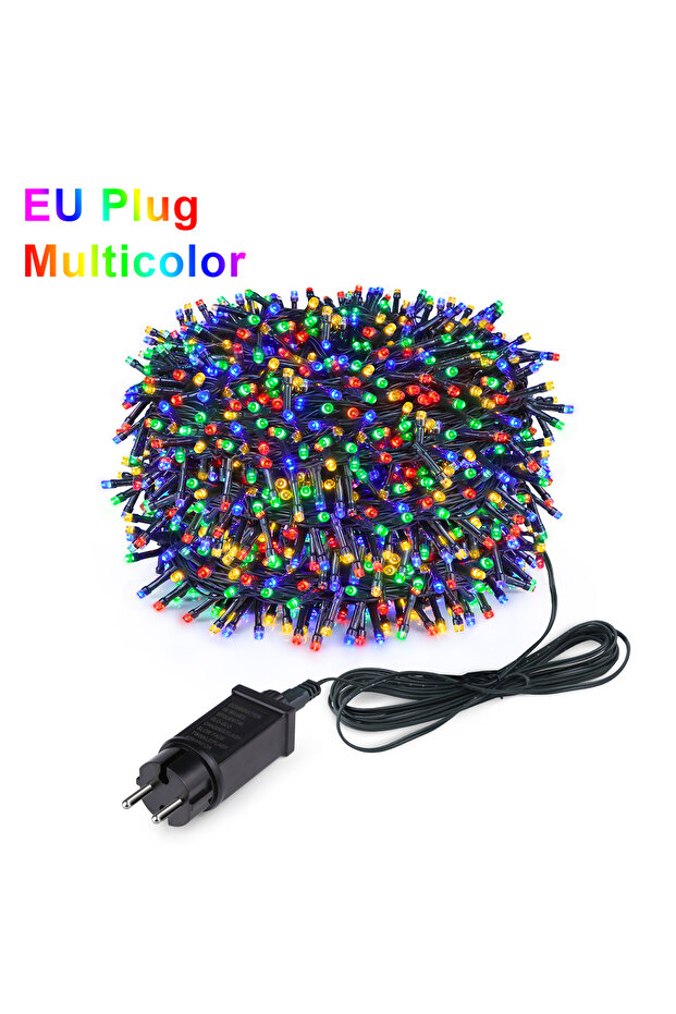 50M-500LEDs RGB -EU Plug 2025 New Year Decoration LED Christmas Light White/Warm/RGB Waterproof Fair