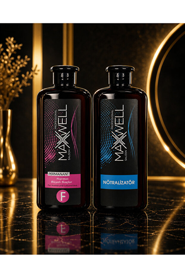 Maxwell Professional Perma Seti - 500ml Perma İlacı (F) + 500ml Nötralizatör Sabitleyici - Normal ve Boyalı Saçlar İçin
