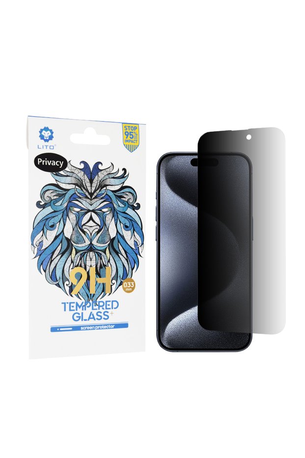 Screen protector for iPhone 15 Pro, Transparent; Shockproof, privacy