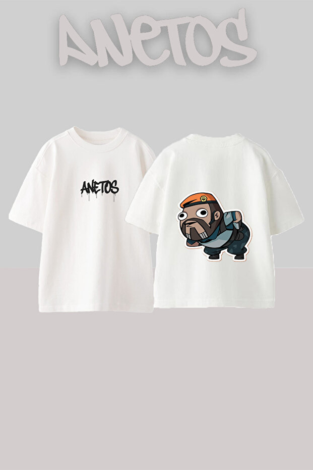 Brimstone Valorant Design Back Printed Cotton White Oversize T-Shirt