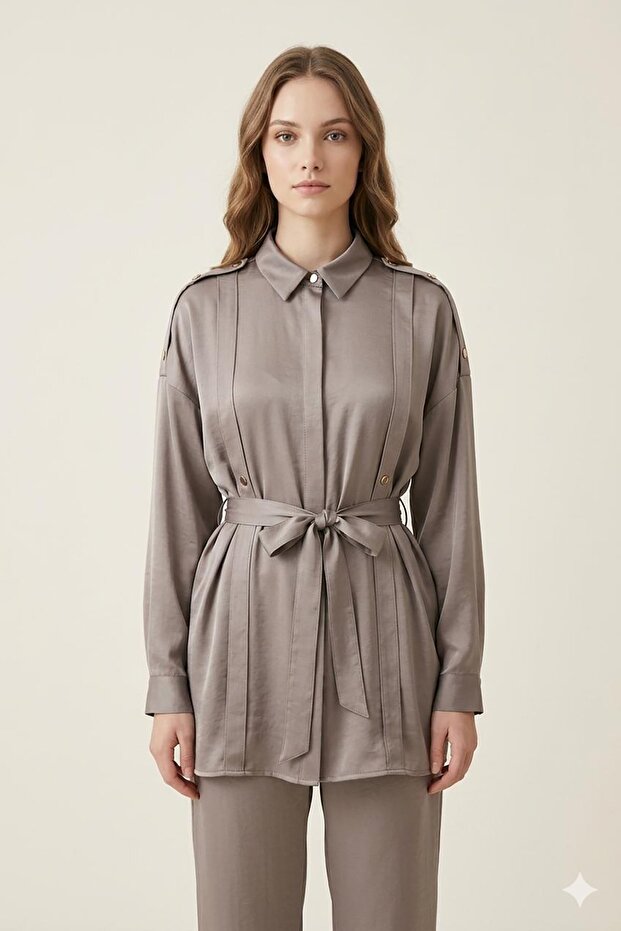 Tunic with Snap Button Sleeves - 1