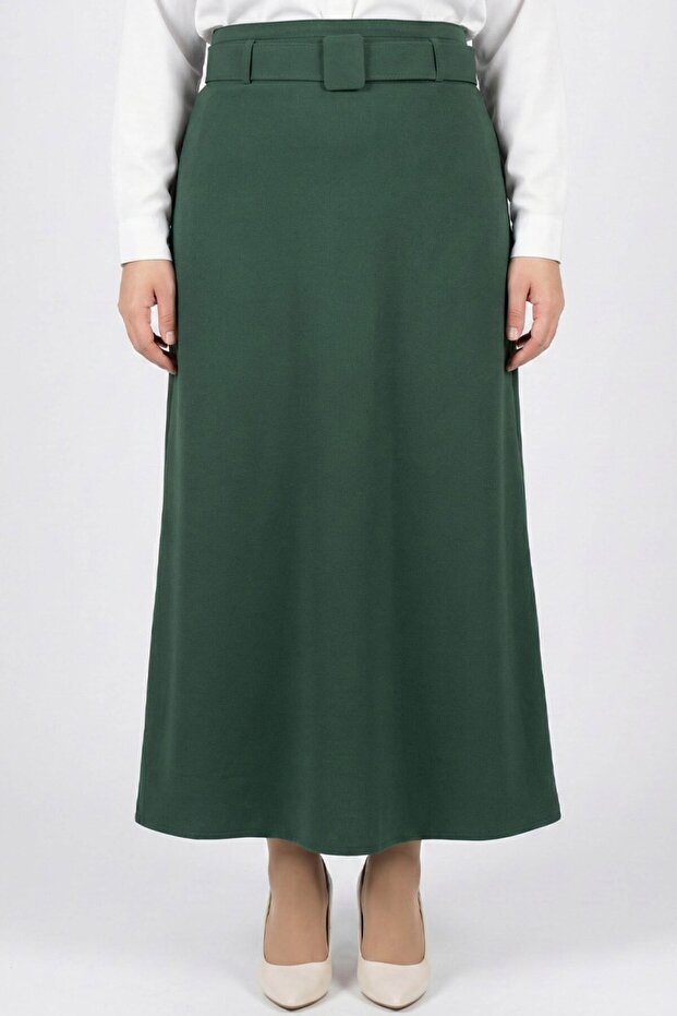 Women's Green Puerto Rican Fabric Lined Long Pencil Skirt