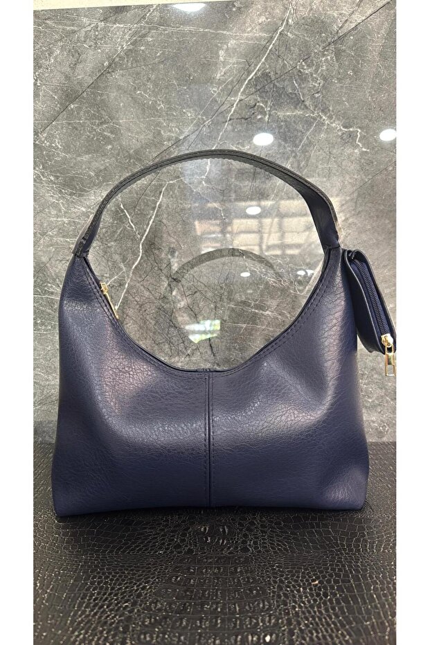 Soft Textured Women's Shoulder and Arm Bag with Mini Wallet