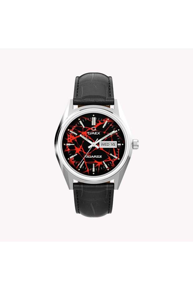 Men's Red Dial Silver Steel, Black Leather | TW2Y55700