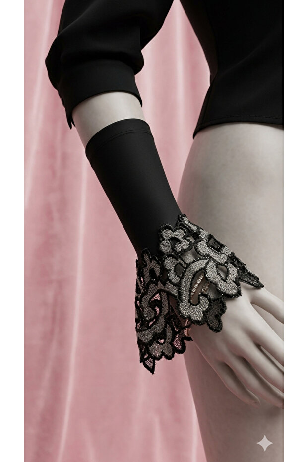 Black Gold Black Cuffed Sleevelet