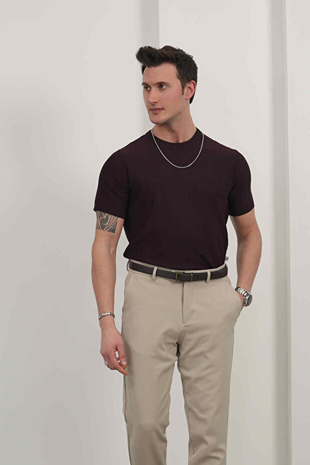 Men's Striped Crew Neck T-Shirt