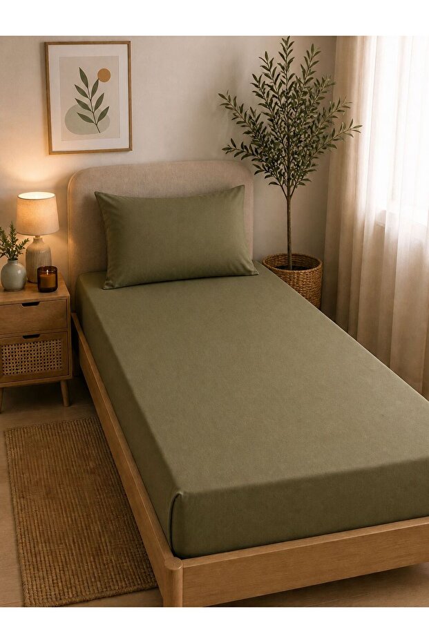 طقم ملاءات مطاطية مفردة مقاس 100×200 سم
