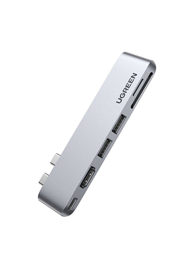 6-in-2 USB C Hub for MacBook Pro/Air, Grey