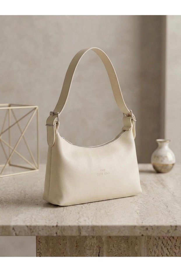 Minimalist Women's Shoulder Bag with Buckle Strap Detail 29X18 cm