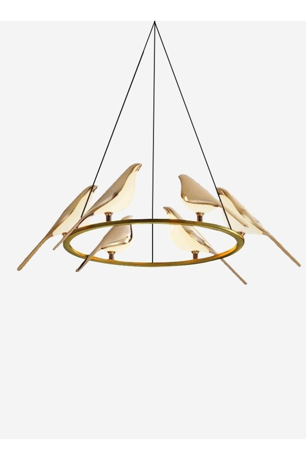 Modern Lighting, Chandelier, Light, Dove shape, Suitable for bedroom and living room, Adjustable height, Gold, 60x16x12