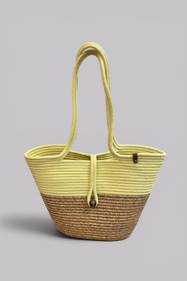 Havana Beaded Nature-Respectful Straw Jute Beach Bag - Contribute to Your Style and the World!