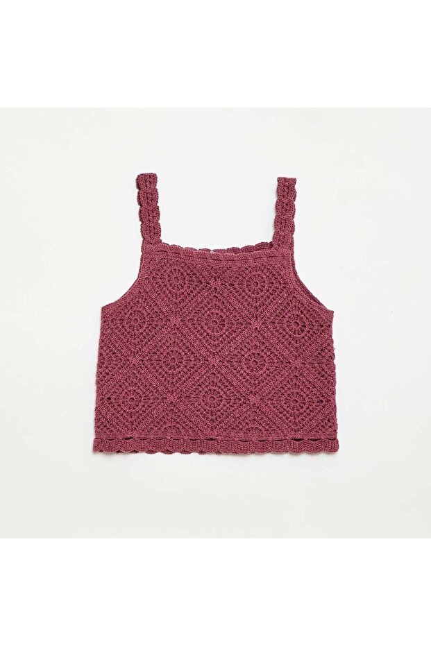 Solid crochet top PURPLE