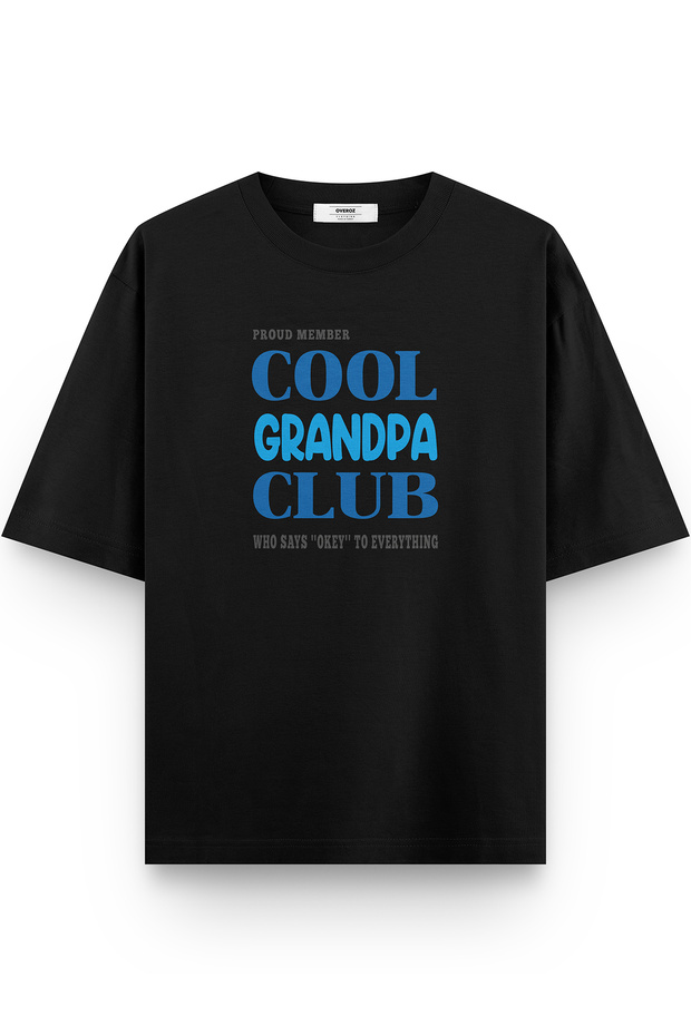 Cool Grandpa Dede Written Semi-Oversize T-Shirt Baby Shower Black T-Shirt Party Tshirt 1418