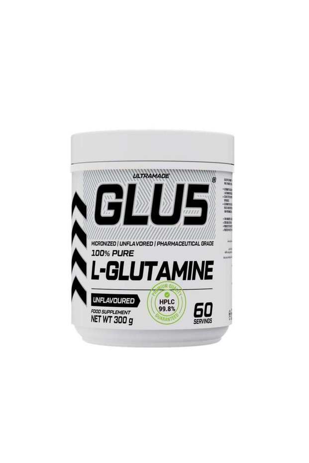 GLU5 L-Glutamine Powder – 300g (60 Servings) – 100% Pure Micronized & Pharmaceutical Grade | Unflavoured | Muscle Recovery, Immune & Gut Support