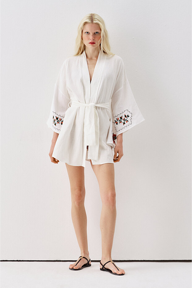 Ss6185 Patterned Kimono - 1