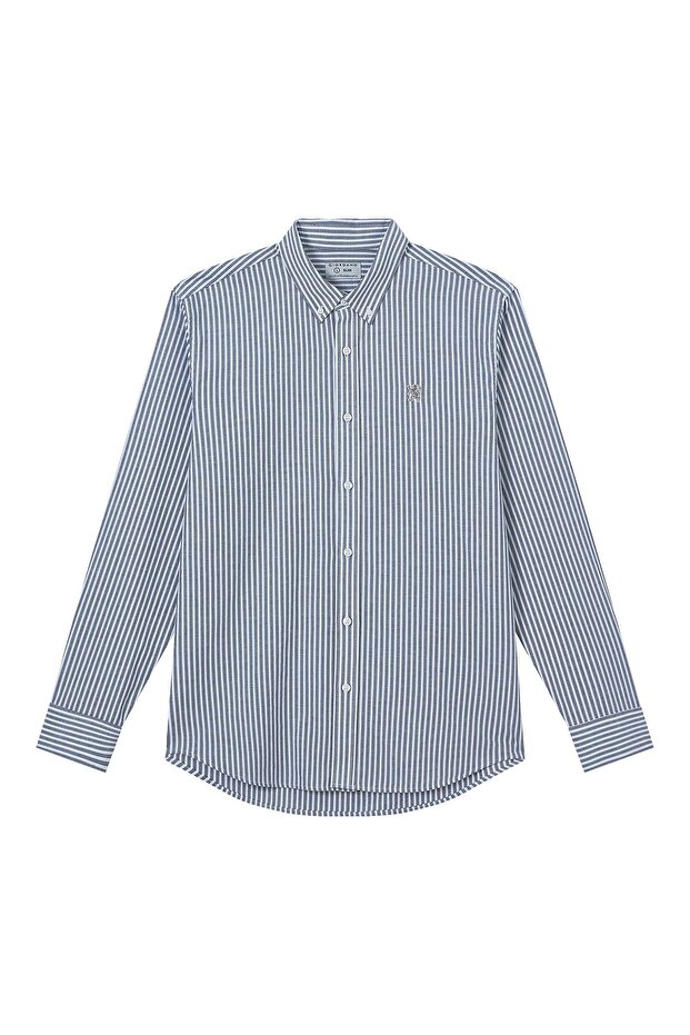 Men’s Cotton Slim Oxford Shirt with Embroidery