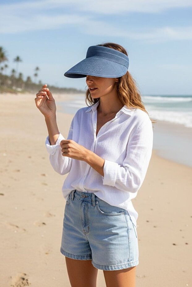 Women's Straw Visor Hat Beach Hat