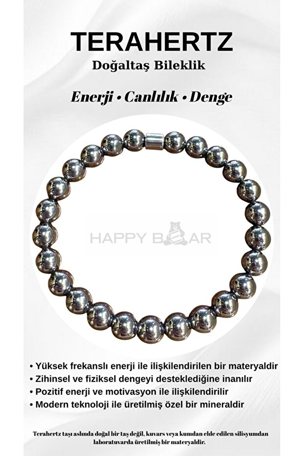 Terahertz Natural Stone Bracelet 8 mm – Energy and Balance Stone
