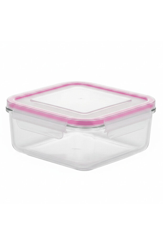 Square Glass Storage Container with Airtight Plastic Lid – Durable and Stackable – 1200 ml