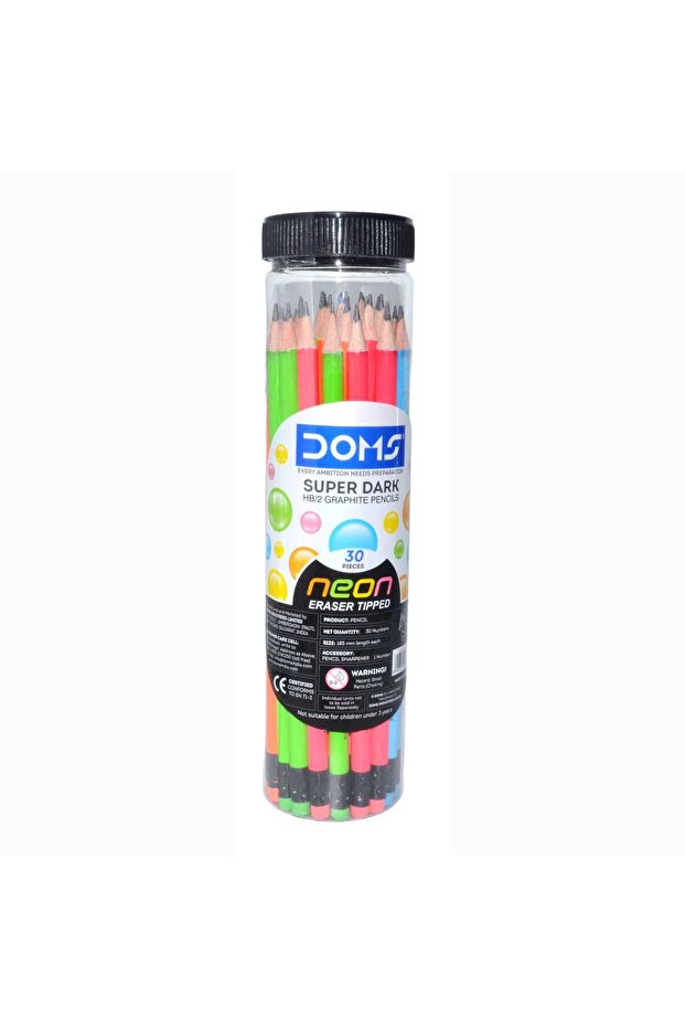 Neon HB/2 Graphite Pencil Jar, 30 pcs